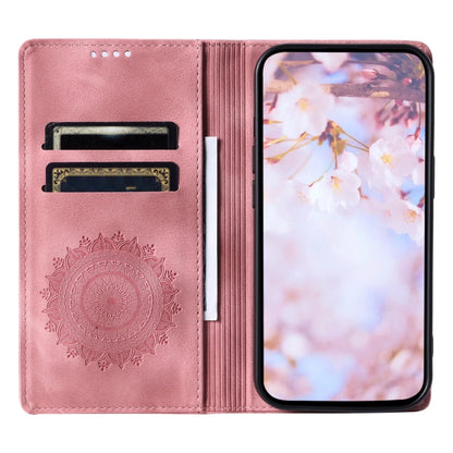 For Samsung Galaxy S25 5G Totem Embossed Magnetic Leather Phone Case(Rose Gold) by buy2fix