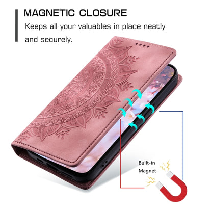 For Samsung Galaxy S25 5G Totem Embossed Magnetic Leather Phone Case(Rose Gold) by buy2fix