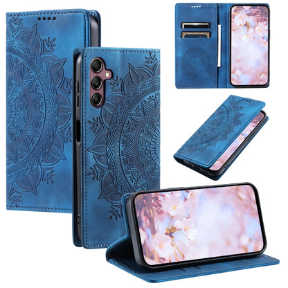 For Samsung Galaxy S25+ 5G Totem Embossed Magnetic Leather Phone Case(Blue) by buy2fix