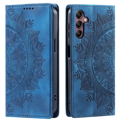 For Samsung Galaxy S25+ 5G Totem Embossed Magnetic Leather Phone Case(Blue) by buy2fix