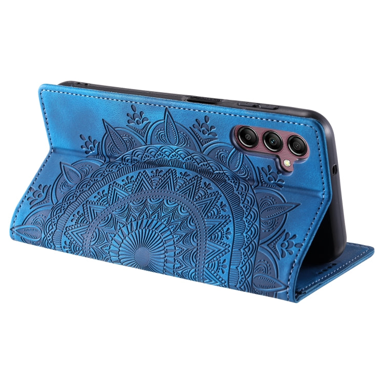 For Samsung Galaxy S25+ 5G Totem Embossed Magnetic Leather Phone Case(Blue) by buy2fix