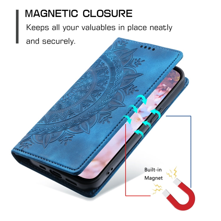 For Samsung Galaxy S25+ 5G Totem Embossed Magnetic Leather Phone Case(Blue) by buy2fix