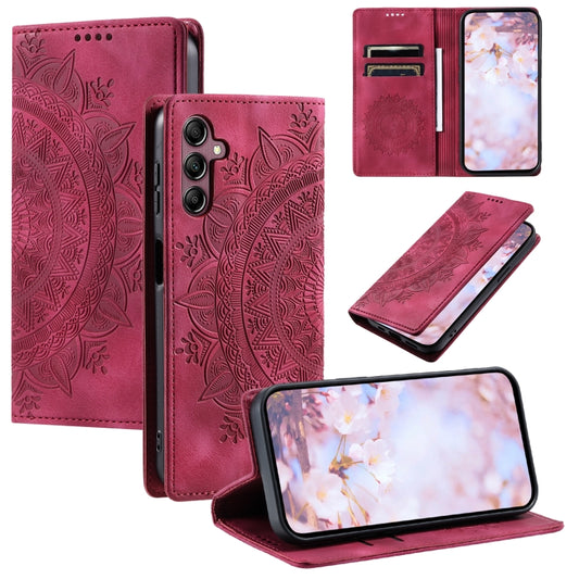 For Samsung Galaxy S25+ 5G Totem Embossed Magnetic Leather Phone Case(Red) by buy2fix