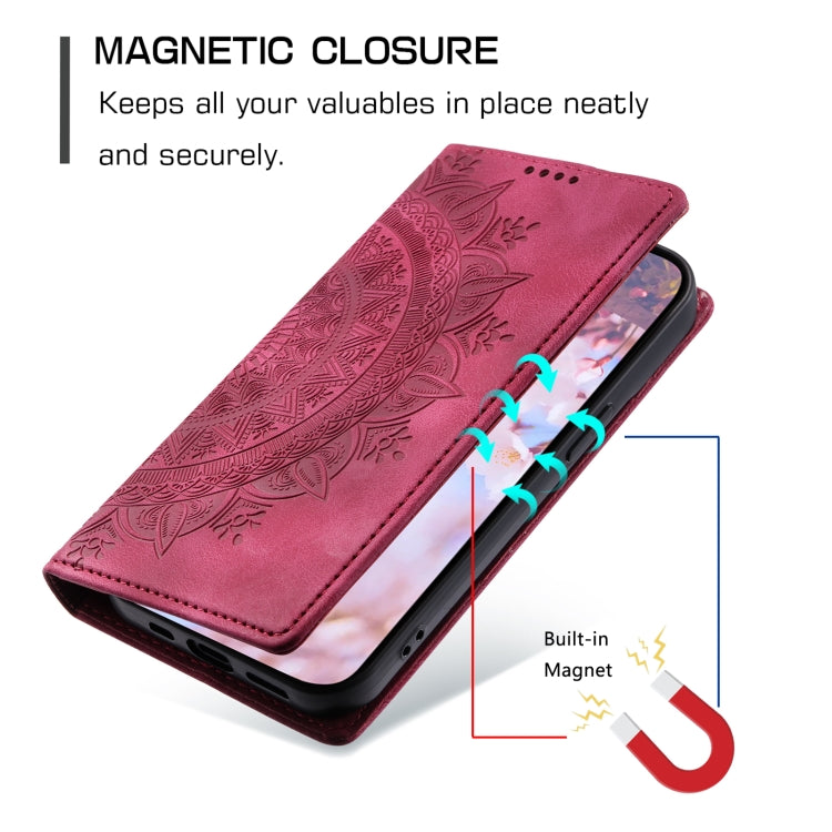 For Samsung Galaxy S25+ 5G Totem Embossed Magnetic Leather Phone Case(Red) by buy2fix