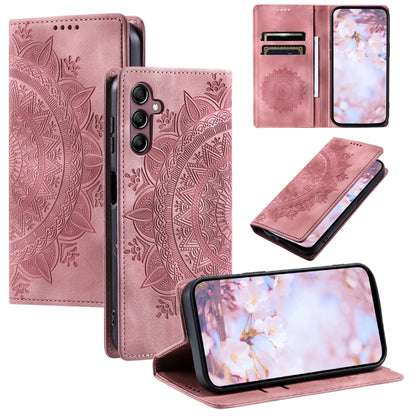 For Samsung Galaxy S25+ 5G Totem Embossed Magnetic Leather Phone Case(Rose Gold) by buy2fix