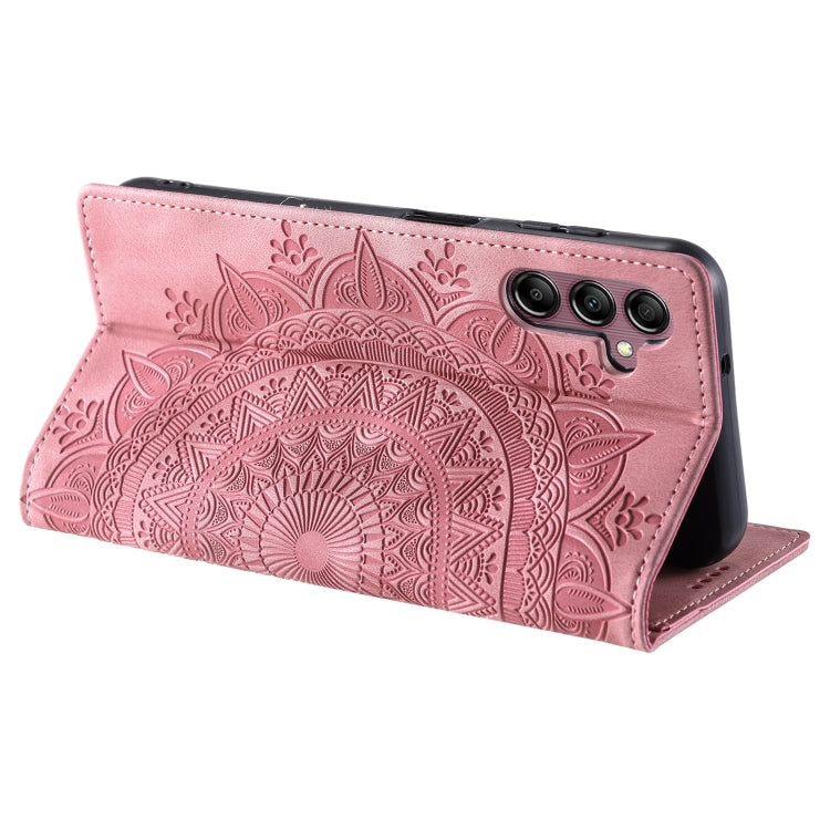 For Samsung Galaxy S25+ 5G Totem Embossed Magnetic Leather Phone Case(Rose Gold) by buy2fix
