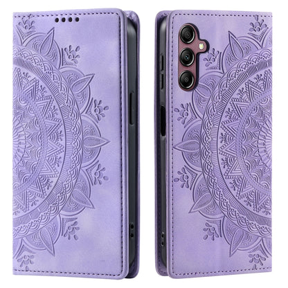 For Samsung Galaxy S25+ 5G Totem Embossed Magnetic Leather Phone Case(Purple) by buy2fix