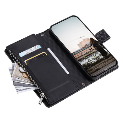 For Samsung Galaxy S25 5G Glitter Lattice Zipper Wallet Leather Phone Case(Black) by buy2fix