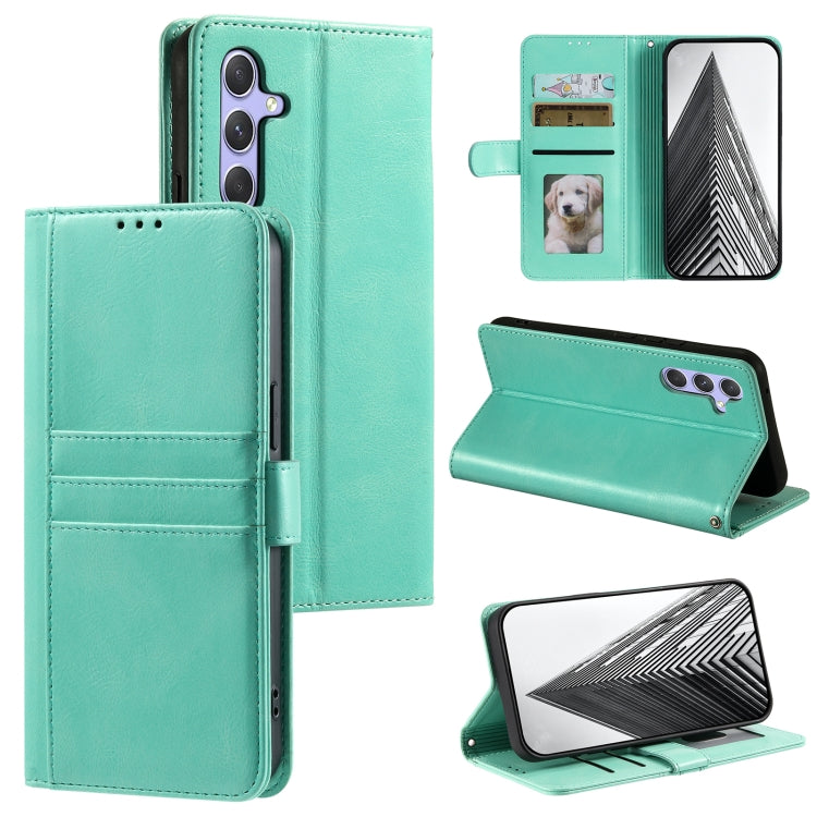 For Samsung Galaxy S25 5G Simple 6-Card Wallet Leather Phone Case(Green) - Galaxy S25 5G Cases by buy2fix | Online Shopping UK | buy2fix