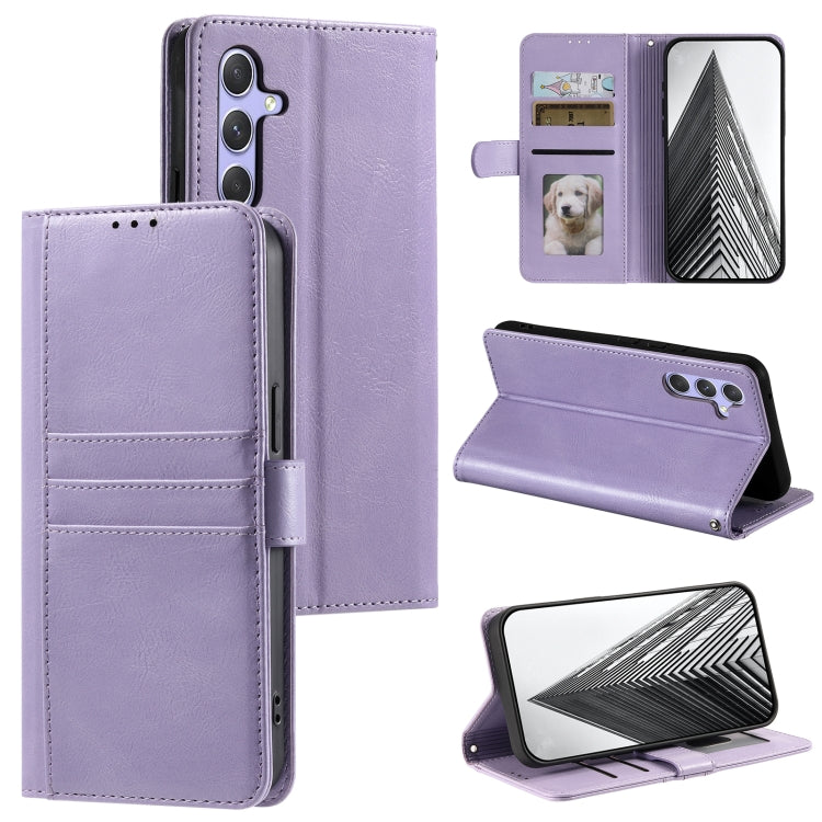 For Samsung Galaxy S25 5G Simple 6-Card Wallet Leather Phone Case(Purple) - Galaxy S25 5G Cases by buy2fix | Online Shopping UK | buy2fix