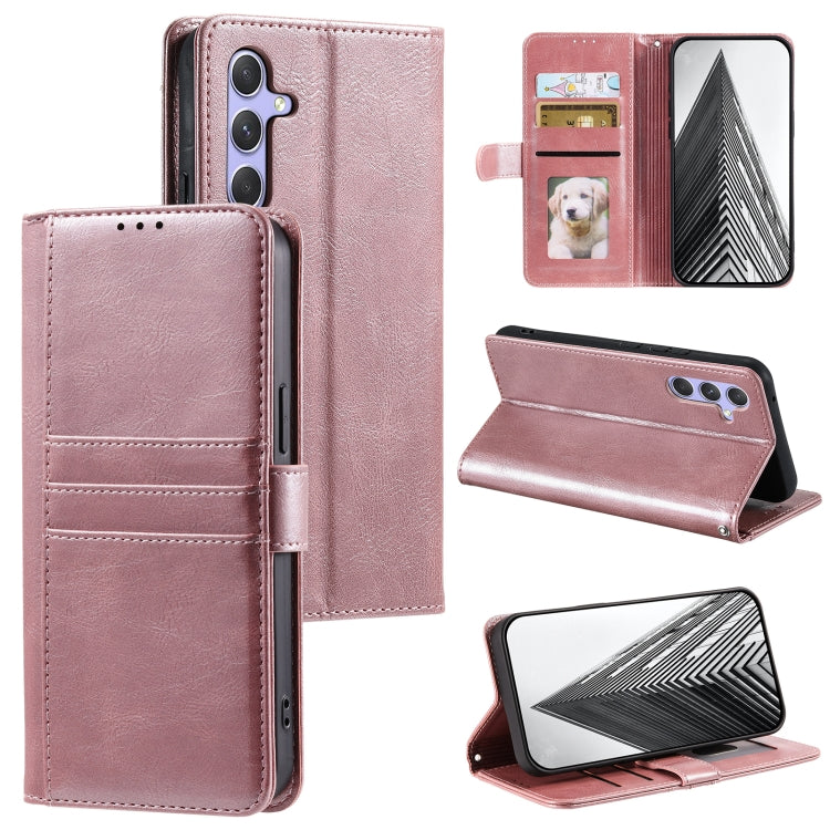 For Samsung Galaxy S25+ 5G Simple 6-Card Wallet Leather Phone Case(Rose Gold) by buy2fix