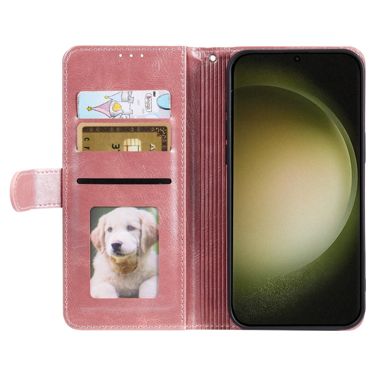 For Samsung Galaxy S25+ 5G Simple 6-Card Wallet Leather Phone Case(Rose Gold) by buy2fix