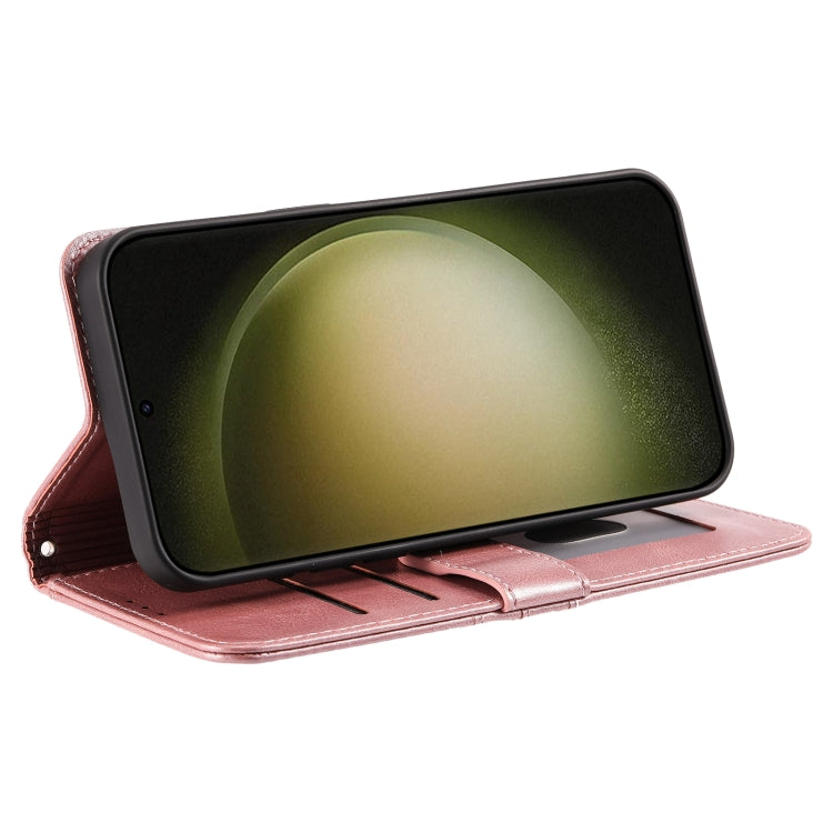 For Samsung Galaxy S25+ 5G Simple 6-Card Wallet Leather Phone Case(Rose Gold) by buy2fix