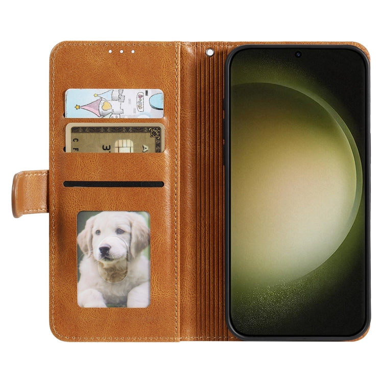 For Samsung Galaxy S25+ 5G Simple 6-Card Wallet Leather Phone Case(Brown) by buy2fix