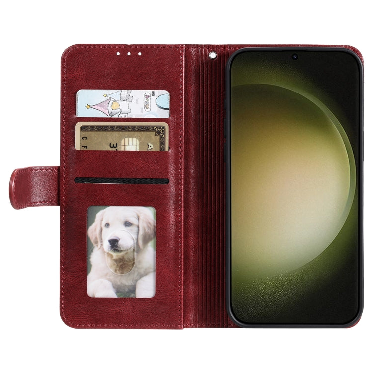 For Samsung Galaxy S25+ 5G Simple 6-Card Wallet Leather Phone Case(Wine Red) by buy2fix