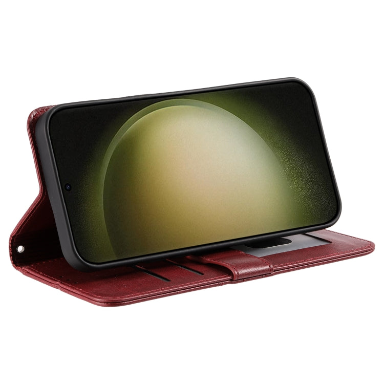 For Samsung Galaxy S25+ 5G Simple 6-Card Wallet Leather Phone Case(Wine Red) by buy2fix
