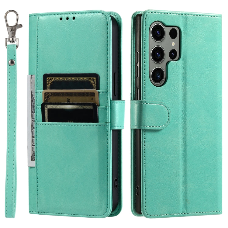For Samsung Galaxy S25 Ultra 5G Simple 6-Card Wallet Leather Phone Case(Green) by buy2fix