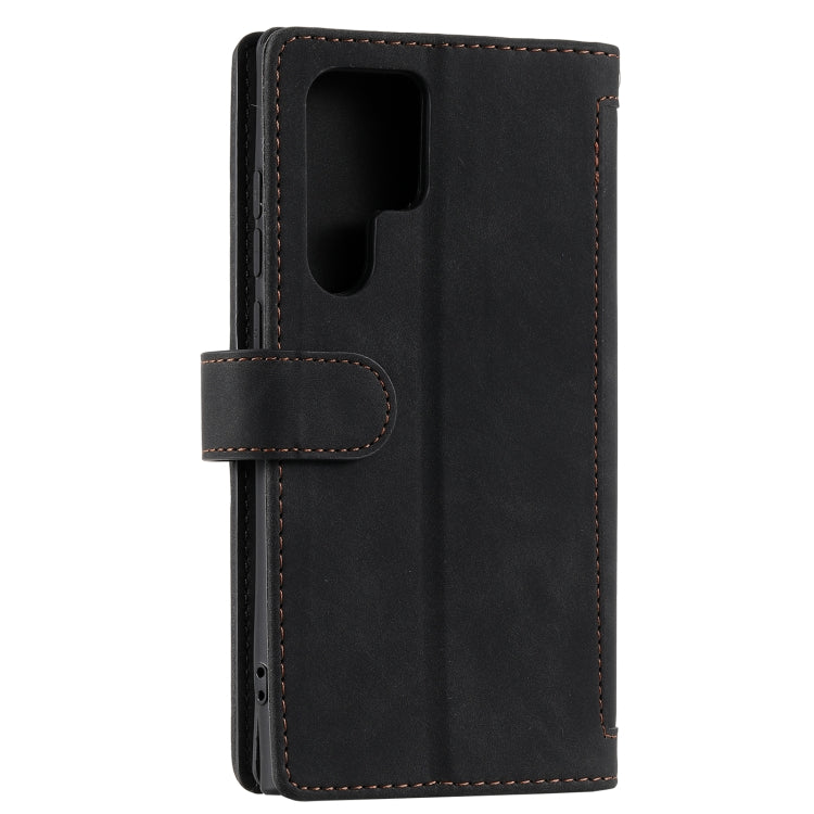 For Samsung Galaxy S25 Ultra 5G Nine Card Zipper Bag Leather Phone Case with Lanyard(Black) by buy2fix