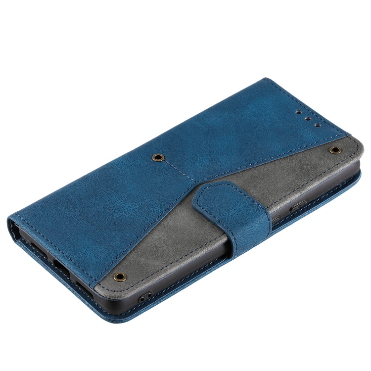 For Samsung Galaxy S25 5G Nail Skin Feel Stitching Calf Texture Leather Phone Case(Blue) - Galaxy S25 5G Cases by buy2fix | Online Shopping UK | buy2fix