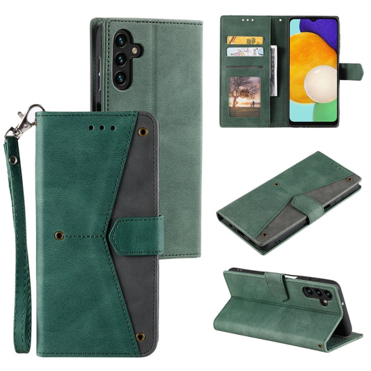 For Samsung Galaxy S25+ 5G Nail Skin Feel Stitching Calf Texture Leather Phone Case(Green) by buy2fix