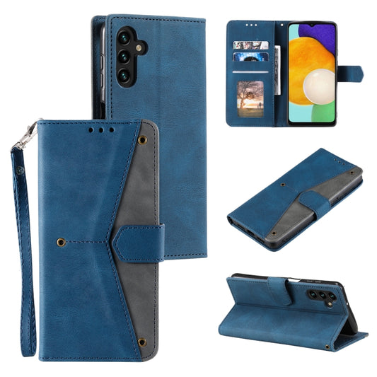 For Samsung Galaxy S25+ 5G Nail Skin Feel Stitching Calf Texture Leather Phone Case(Blue) by buy2fix