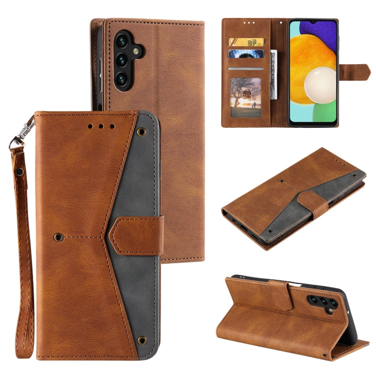 For Samsung Galaxy S25+ 5G Nail Skin Feel Stitching Calf Texture Leather Phone Case(Brown) by buy2fix