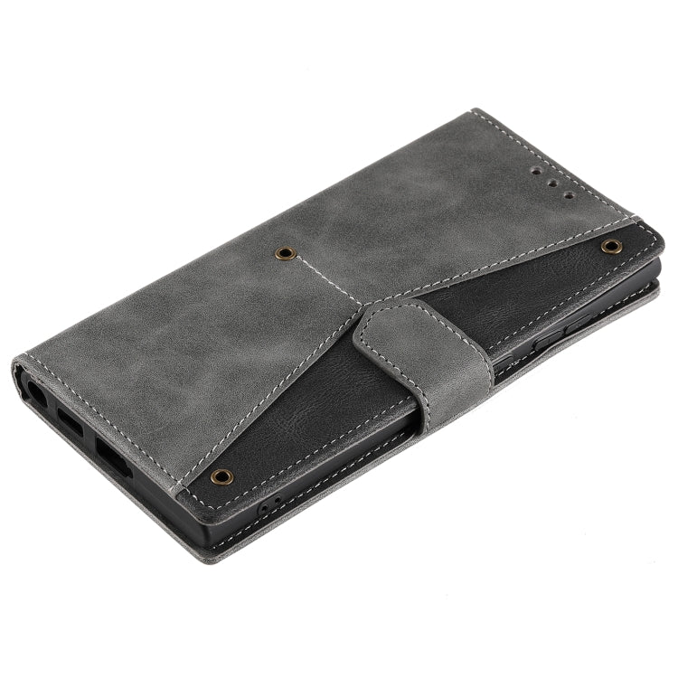 For Samsung Galaxy S25 Ultra 5G Nail Skin Feel Stitching Calf Texture Leather Phone Case(Grey) by buy2fix