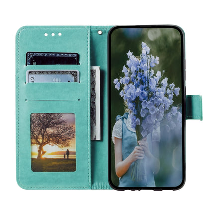 For Samsung Galaxy S25 5G Totem Flower Embossed Leather Phone Case with Lanyard(Green) by buy2fix