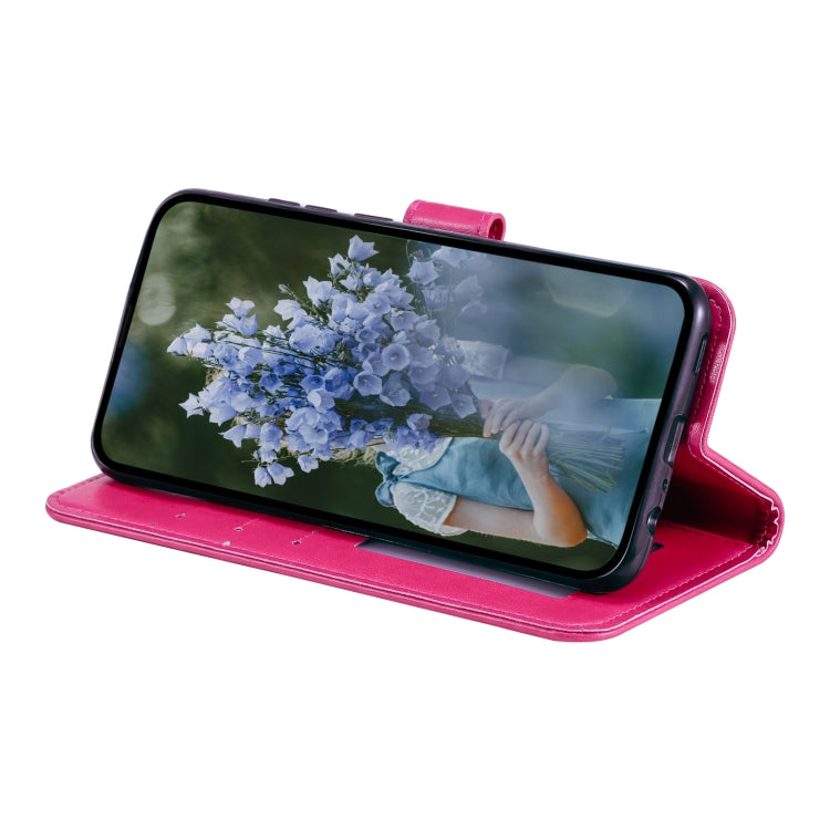 For Samsung Galaxy S25 5G Totem Flower Embossed Leather Phone Case with Lanyard(Red) by buy2fix