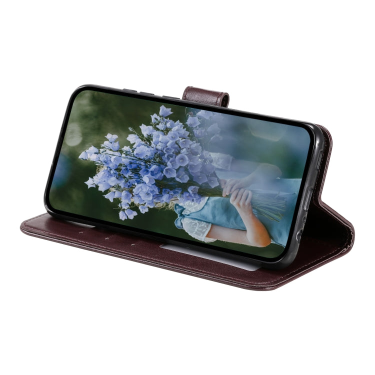 For Samsung Galaxy S25 5G Totem Flower Embossed Leather Phone Case with Lanyard(Brown) by buy2fix
