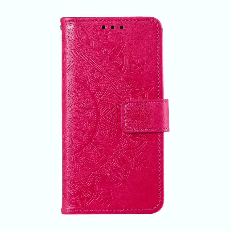 For Samsung Galaxy S25+ 5G Totem Flower Embossed Leather Phone Case with Lanyard(Red) by buy2fix