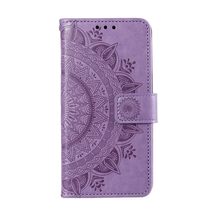 For Samsung Galaxy S25+ 5G Totem Flower Embossed Leather Phone Case with Lanyard(Purple) by buy2fix