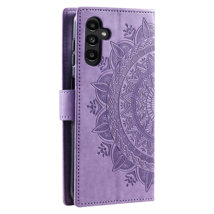 For Samsung Galaxy S25+ 5G Totem Flower Embossed Leather Phone Case with Lanyard(Purple) by buy2fix