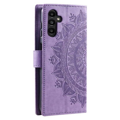 For Samsung Galaxy S25+ 5G Totem Flower Embossed Leather Phone Case with Lanyard(Purple) by buy2fix