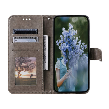 For Samsung Galaxy S25 Ultra 5G Totem Flower Embossed Leather Phone Case with Lanyard(Grey) by buy2fix