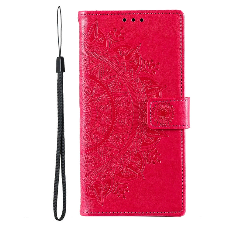 For Samsung Galaxy S25 Ultra 5G Totem Flower Embossed Leather Phone Case(Red) - Galaxy S25 Ultra 5G Cases by buy2fix | Online Shopping UK | buy2fix