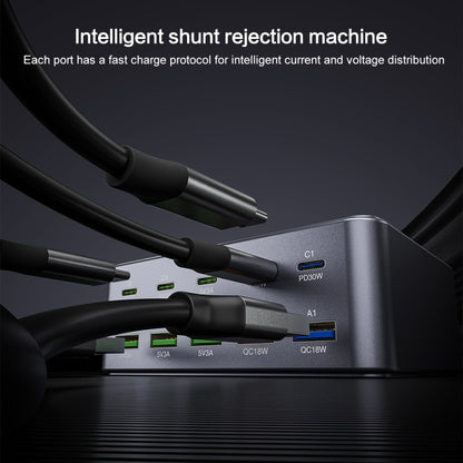 HW33 100W Type-C + USB 10-Port Desktop Fast Charger, Plug Type:US Plug - Multifunction Charger by buy2fix | Online Shopping UK | buy2fix