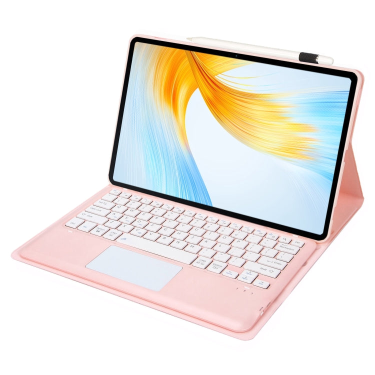 For Huawei MatePad Air 12 2024 Ultra-thin Detachable Bluetooth Keyboard Leather Tablet Case with Touchpad(Pink White) by buy2fix