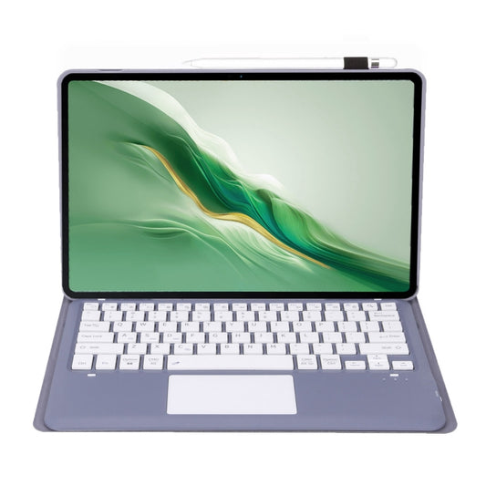 For Honor MagicPad 2 12.3 AH22-A Ultra-thin Detachable Bluetooth Keyboard Leather Tablet Case with Touchpad(Lavender White) by buy2fix