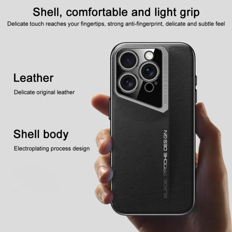 For iPhone 16 Pro Max J-20 Leather Skyline Design Full Coverage Phone Case(Black) - iPhone 16 Pro Max Cases by buy2fix | Online Shopping UK | buy2fix