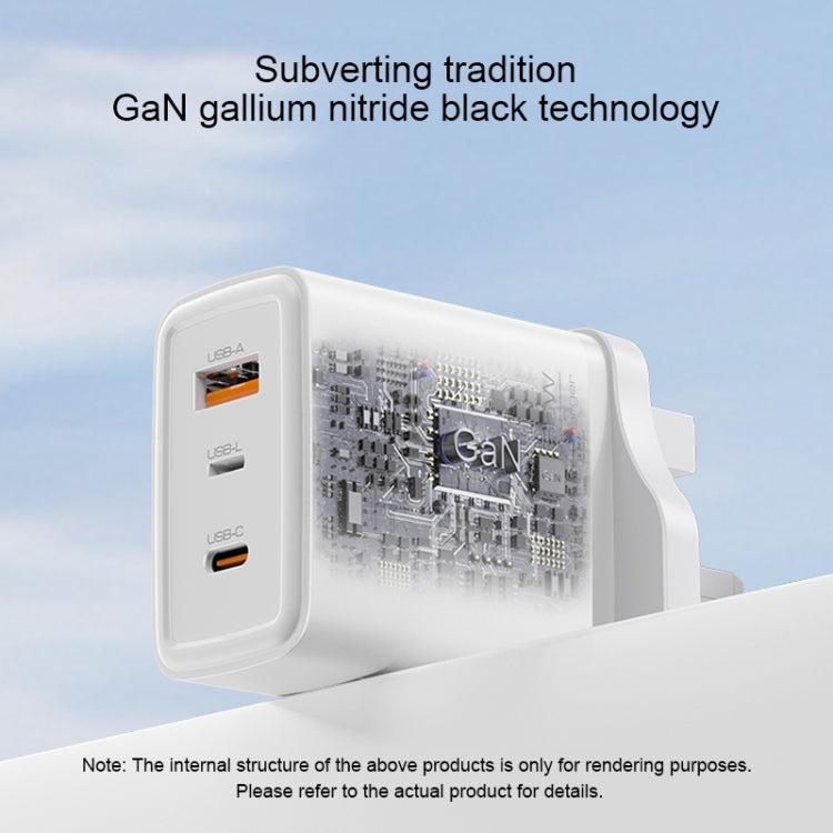 Yesido YC89 65W Type-C, USB, 8 Pin Reverse GaN Fast Charger with Type-C to 8 Pin Cable(UK Plug) - USB Charger by Yesido | Online Shopping UK | buy2fix