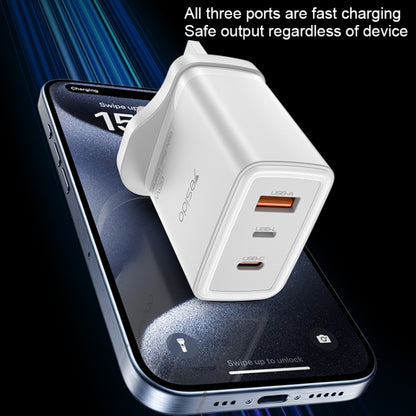 Yesido YC89 65W Type-C, USB, 8 Pin Reverse GaN Fast Charger with Type-C to 8 Pin Cable(UK Plug) - USB Charger by Yesido | Online Shopping UK | buy2fix