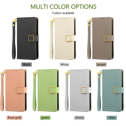 For iPhone 16 Plus Crossbody Litchi Texture Square Buckle Leather Phone Case(Brown) by buy2fix