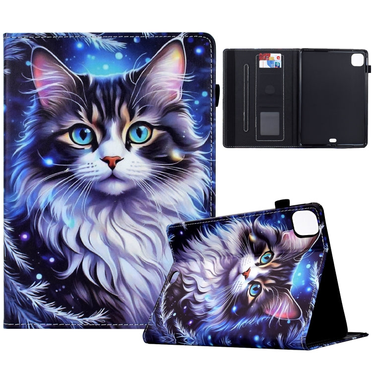 For iPad Air 11 2024 Painted Pattern Leather Tablet Case(Tabby Cat) - iPad Air 11 2024 Cases by buy2fix | Online Shopping UK | buy2fix