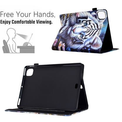 For iPad Pro 11 2024 Painted Pattern Leather Tablet Case(White Tiger) - iPad Pro 11 2024 Cases by buy2fix | Online Shopping UK | buy2fix