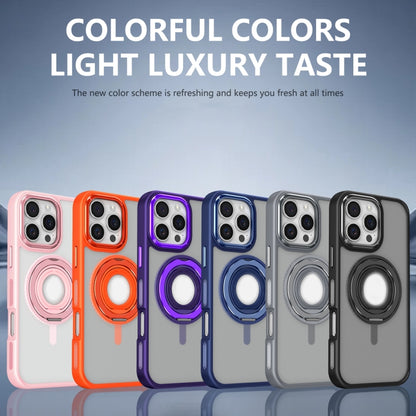 For iPhone 16 Pro Skin Feel Matte 360 Degree Rotating Silicone Ring Holder Phone Case(Royal Blue) - iPhone 16 Pro Cases by buy2fix | Online Shopping UK | buy2fix