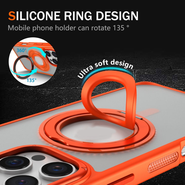 For iPhone 13 Skin Feel Matte 360 Degree Rotating Silicone Ring Holder Phone Case(Black) - iPhone 13 Cases by buy2fix | Online Shopping UK | buy2fix