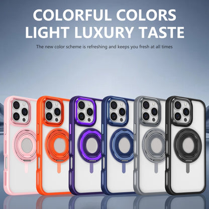 For iPhone 14 Skin Feel Transparent 360 Degree Rotating Silicone Ring Holder Phone Case(Pink) - iPhone 14 Cases by buy2fix | Online Shopping UK | buy2fix