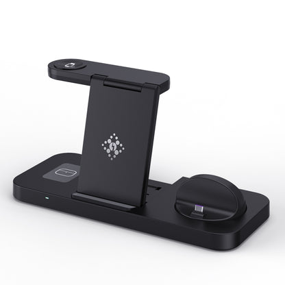 For Huawei Watch B21 6 in 1 Mobile Phone / Earphone Universal Foldable Wireless Charger(Black) - Multifunction Charger by buy2fix | Online Shopping UK | buy2fix