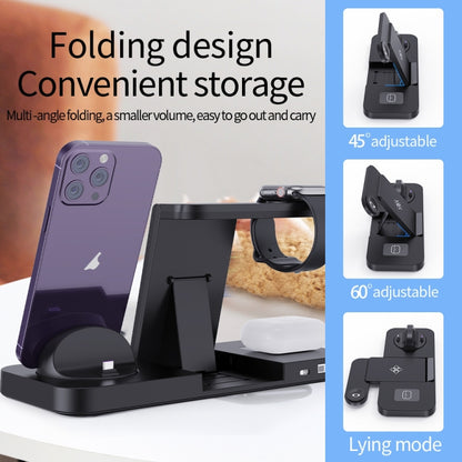 For Samsung Galaxy Watch B21 6 in 1 Mobile Phone / Earphone Universal Foldable Wireless Charger(Black) - Multifunction Charger by buy2fix | Online Shopping UK | buy2fix